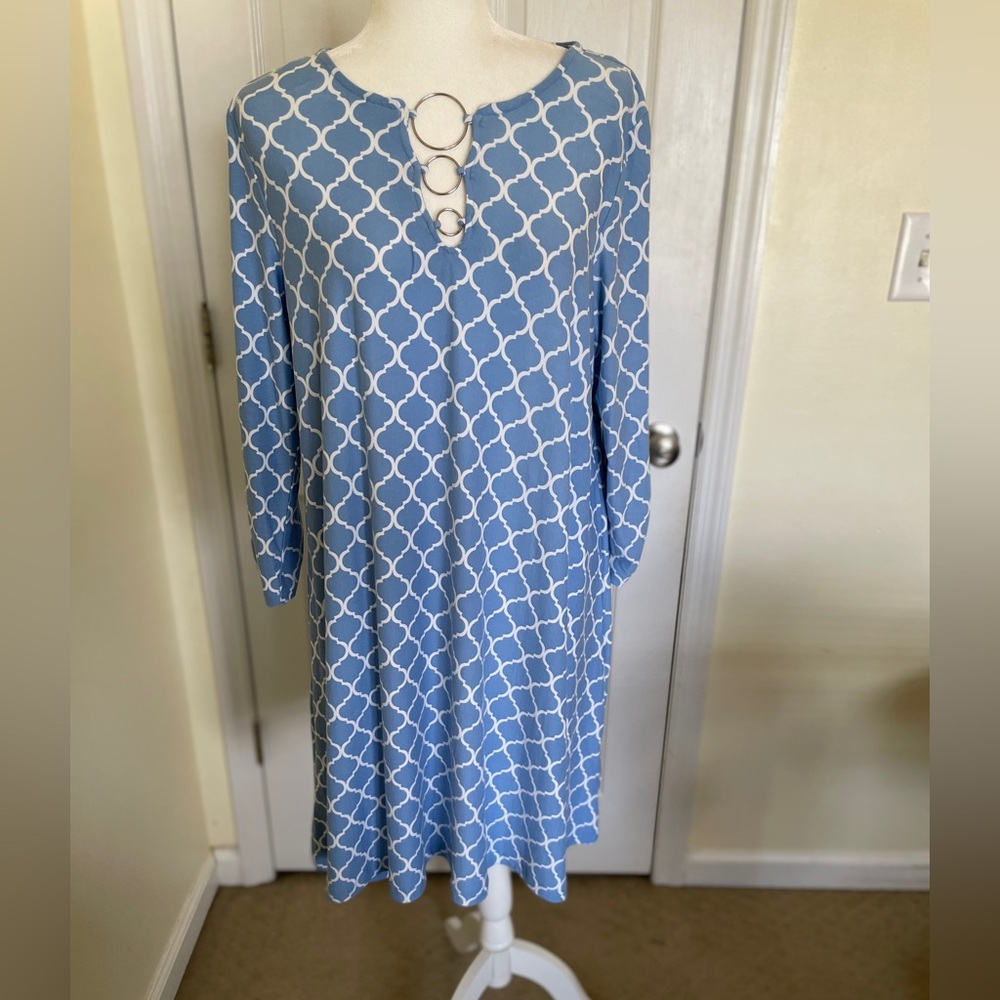 Brand new Blue & White Patterned Dress
